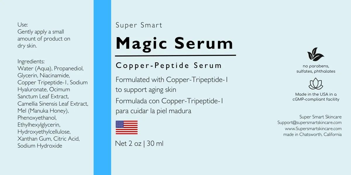 Super Smart Magic Serum label